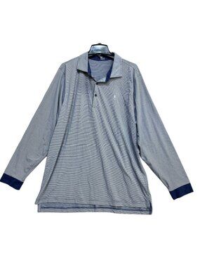 F&G Tech Men's XL Long Sleeve Golf Polo Shirt Striped  B1225